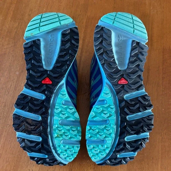 Salomon Women’s X Mission 3 Black and Blue Athletic Shoes with Breathable Mesh - Picture 4 of 5